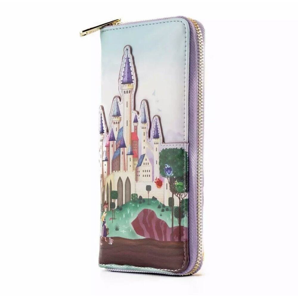 Loungefly Disney Princess Sleeping Beauty Wallet Castle Scene Zippered NWT - Picture 5 of 7